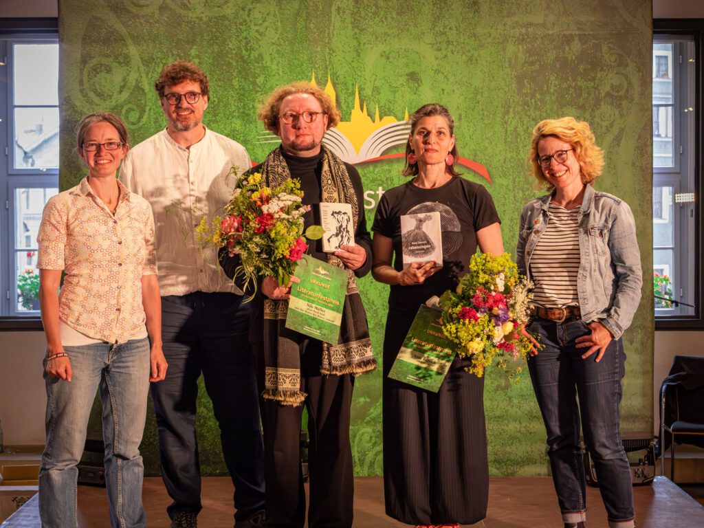 Preisverleihung zum Abschluss des Literaturfest Meißen mit Maria Fagerlund, Daniel Bahrmann, Nils Müller, Anna Zepnick, Anja Weidemann, (Rotary Club)