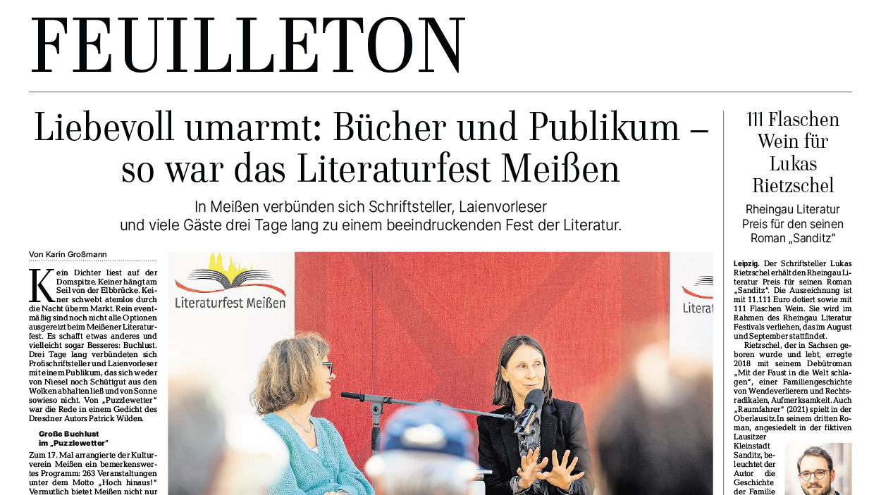 SZ Dresden Feuilleton – Literaturfest Meißen